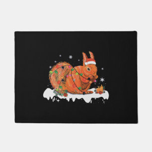 Merry Christmas Squirrel Christmas Ornament Lights Doormat