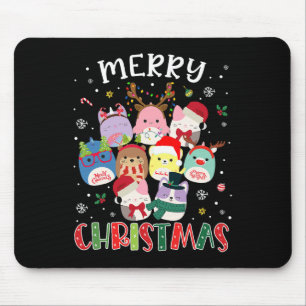 Merry Christmas Squish Squad Mallow Girls Boys Kid Mouse Pad