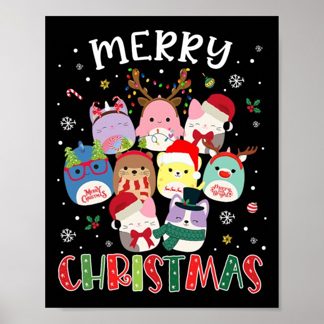 Merry Christmas Squish Squad Mallow Girls Boys Kid Poster (Front)