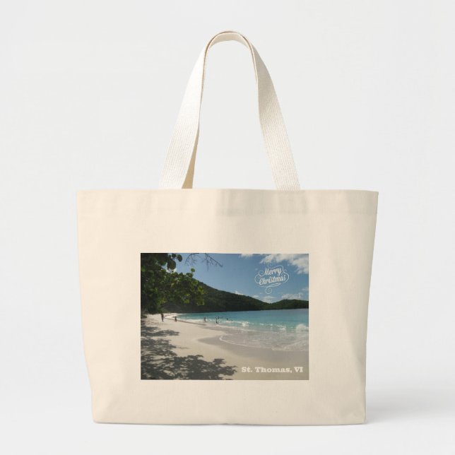 Merry Christmas - St. Thomas VI Large Tote Bag (Front)
