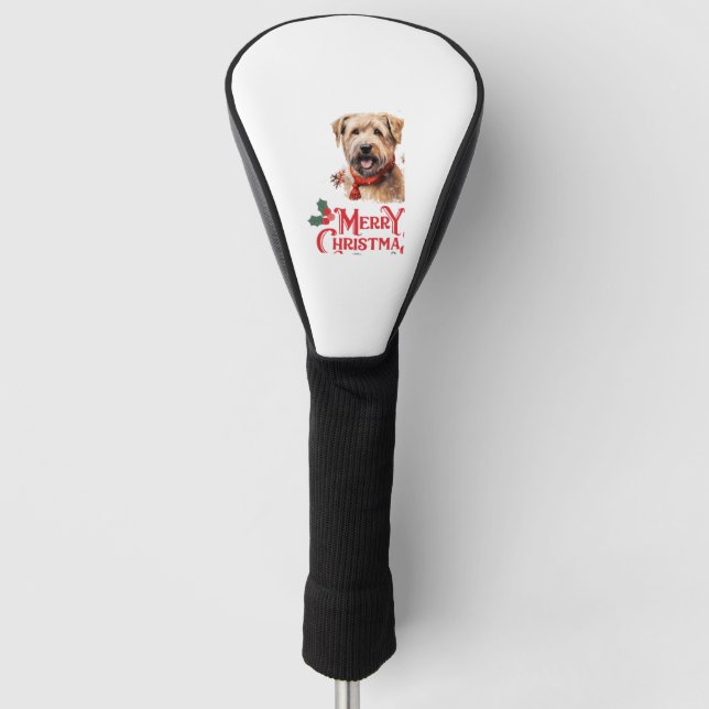 Merry Christmas Staffordshire Bull Terrier   Golf Head Cover (Front)