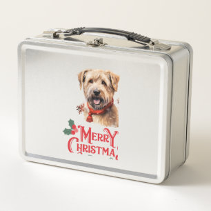 Merry Christmas Staffordshire Bull Terrier   Metal Lunch Box