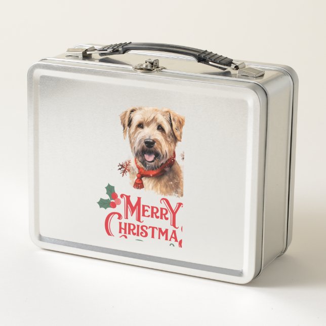 Merry Christmas Staffordshire Bull Terrier   Metal Lunch Box (Front)