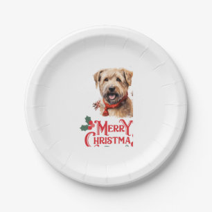 Merry Christmas Staffordshire Bull Terrier Paper Plate