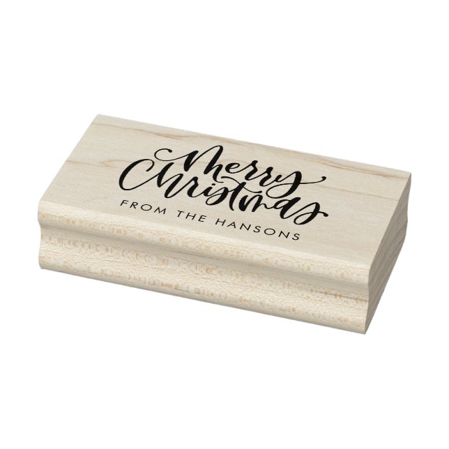 Merry Christmas Stamp, Holiday Stamp, Personalised Rubber Stamp (Stamp)