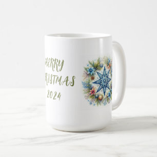 MERRY CHRISTMAS STAR COFFEE MUG