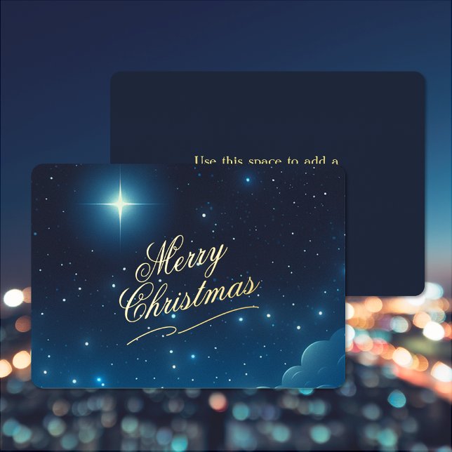 Merry Christmas Star Foil Holiday Card (Merry Christmas Star Foil Holiday Card (front and back))