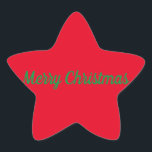 Merry Christmas Star Sticker<br><div class="desc">Merry Christmas star stickers.</div>