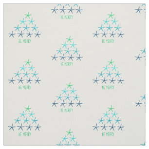 Merry Christmas Starfish Fabric