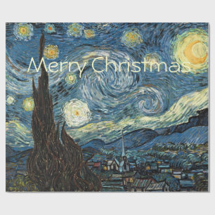 Merry Christmas Starry Night by Vincent van Gogh. Wrapping Paper