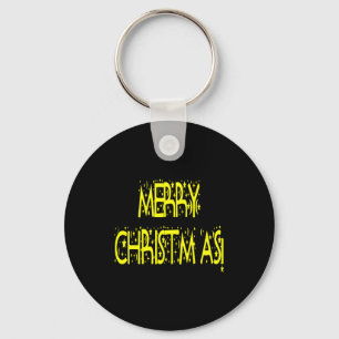 Merry Christmas Starry Night Font Girls Boys Key Ring