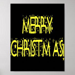Merry Christmas Starry Night Font Girls Boys T Shi Poster