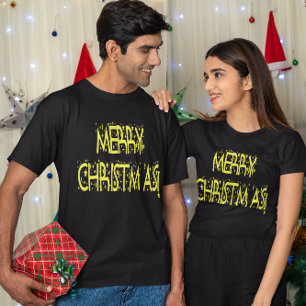 Merry Christmas Starry Night Font T-Shirt