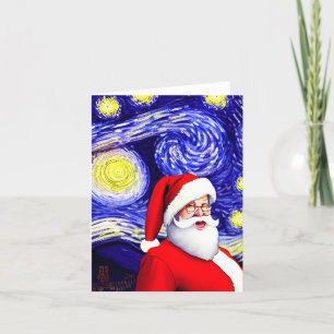 Merry Christmas Starry Night Holiday Card