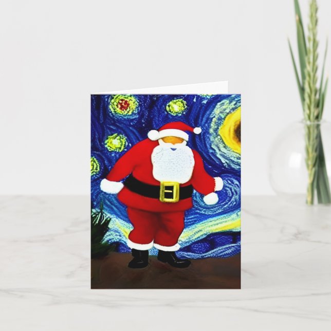 Merry Christmas Starry Night Holiday Card (Front)