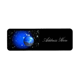 merry christmas starry sky ornament return address label