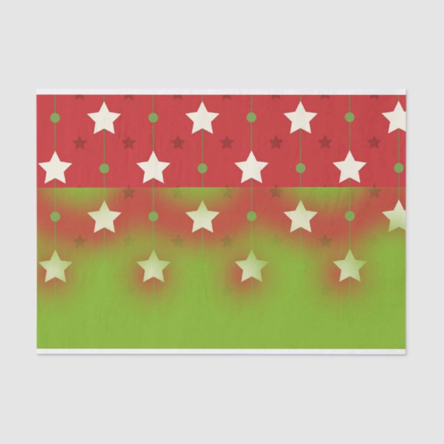 Merry Christmas Stars Pattern Tissue Paper (Front)