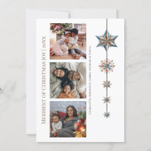 Merry Christmas Stars Personalised Photo Holiday Card