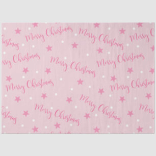 Merry Christmas Stars Pink Christmas Tissue Paper
