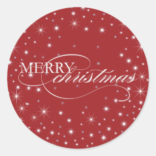 Merry Christmas - Stars - Sticker, Seal