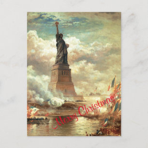 Merry Christmas Statue of Liberty Holiday Postcard