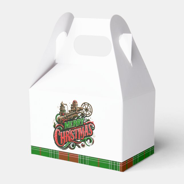 Merry Christmas steampunk Favour Box (Front Side)