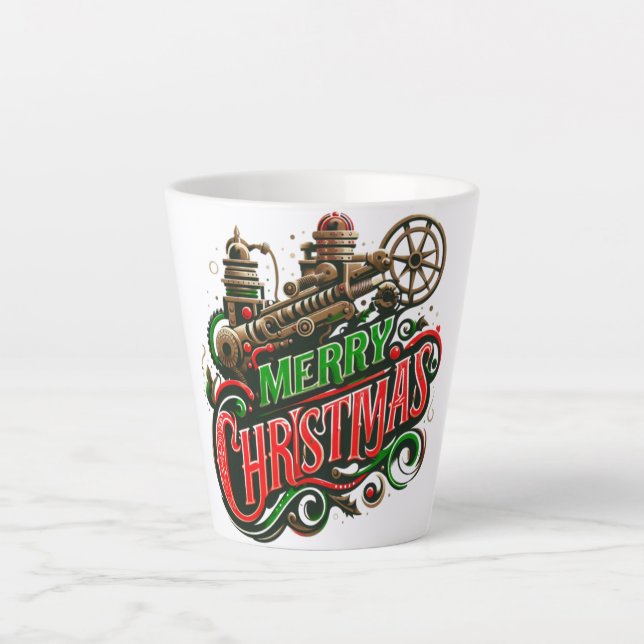 Merry Christmas steampunk Latte Mug (Front)