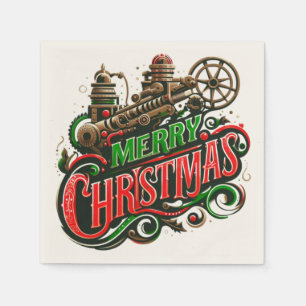 Merry Christmas steampunk Napkin