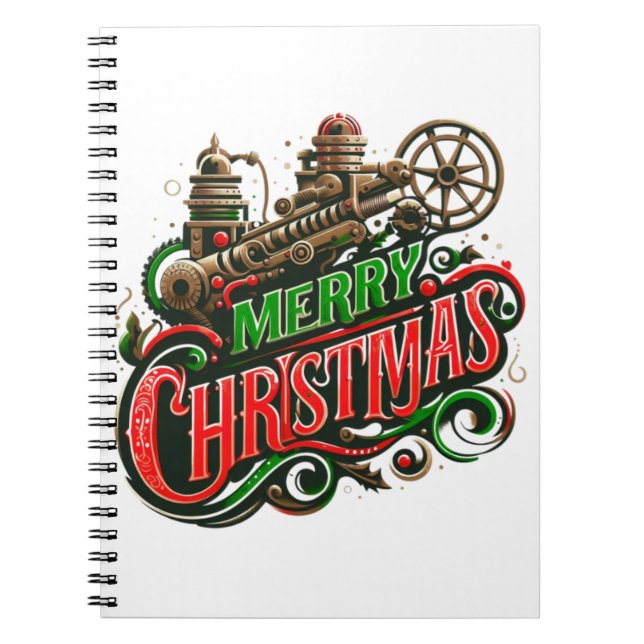 Merry Christmas steampunk Notebook (Front)