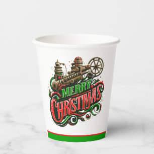 Merry Christmas steampunk Paper Cups