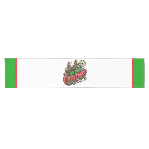 Merry Christmas steampunk Short Table Runner