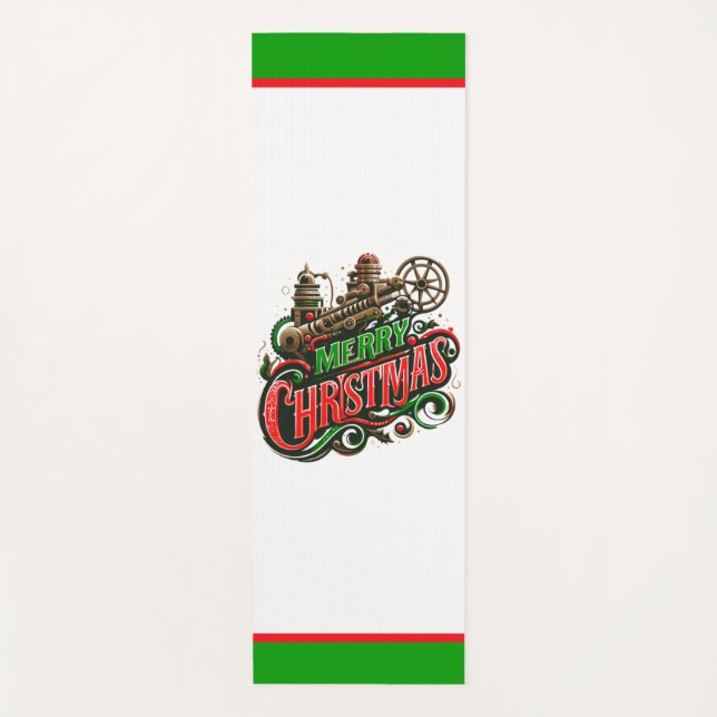 Merry Christmas steampunk Yoga Mat (Front)