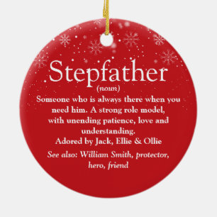 Merry Christmas Stepfather Stepdad Definition Ceramic Ornament