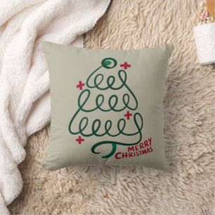 Merry Christmas Stethoscope CNA Medical Worker Cushion