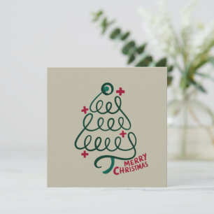 Merry Christmas Stethoscope CNA Medical Worker Holiday Card