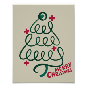 Merry Christmas Stethoscope CNA Medical Worker Photo Print