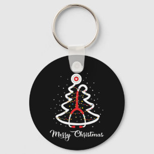 Merry Christmas Stethoscope Nurse Christmas Tree X Key Ring