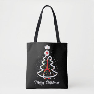 Merry Christmas Stethoscope Nurse Christmas Tree X Tote Bag