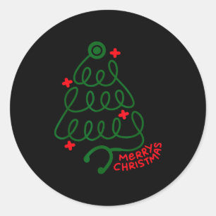 Merry Christmas Stethoscope Nurse Cna Xmas Holiday Classic Round Sticker