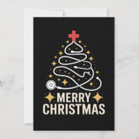 Merry Christmas Stethoscope Tree Nurse Doctor Xmas