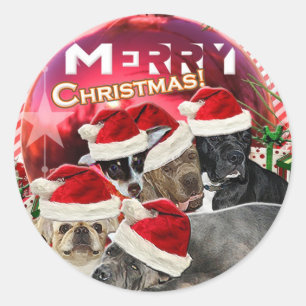 Merry Christmas Sticker (Dog Edition)