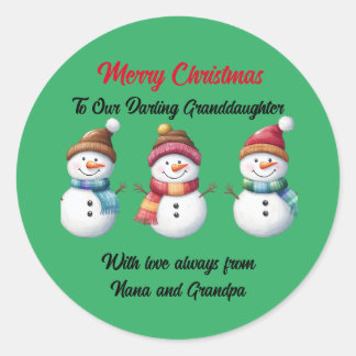 Merry Christmas Sticker for Granddaughter