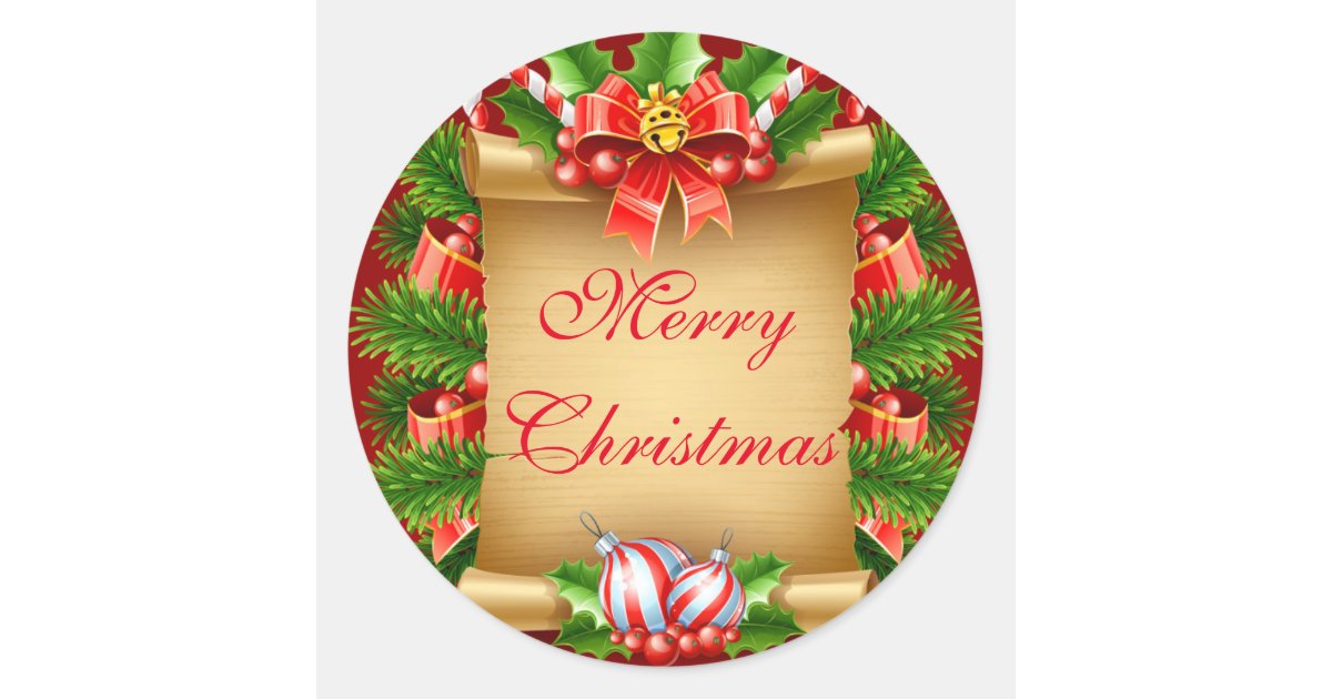 Merry Christmas Stickers | Zazzle.com.au