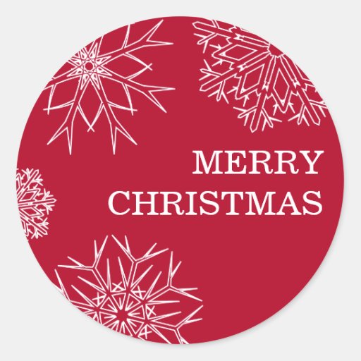 Merry Christmas Stickers - Envelope Seals - Red | Zazzle