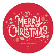 Merry Christmas Stickers - Festive Holiday Design