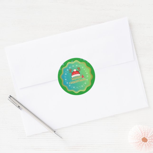 Merry Christmas Stickers - Festive Holiday Design (Envelope)