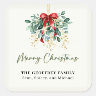 Merry Christmas Stickers Holiday Gift Favour Label