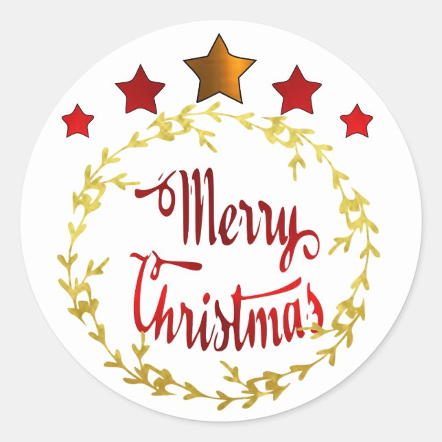 Merry Christmas Stickers & labels (Front)