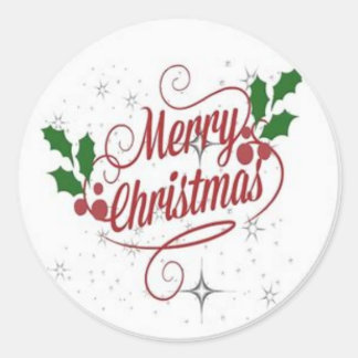Merry christmas stickervel classic round sticker