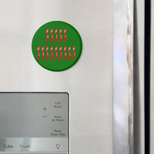 Merry Christmas Stocking Font Magnet (In Situ (Fridge))